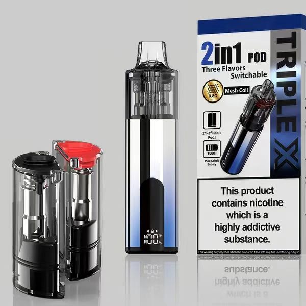 2-in-1 Triple Flavor Switchable Pod System [2026 Innovative Edition] - UK TPD Dual Pod Vape